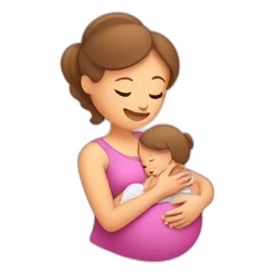 A pregnant woman is breastfeeding a baby sticker