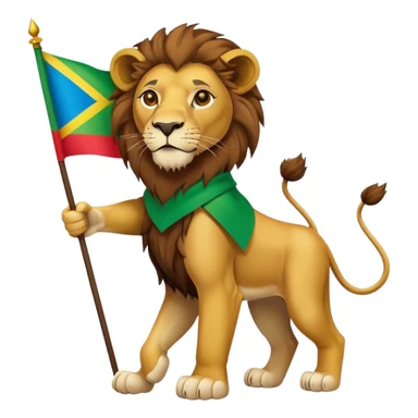 Lion carrying ethiopia flag sticker