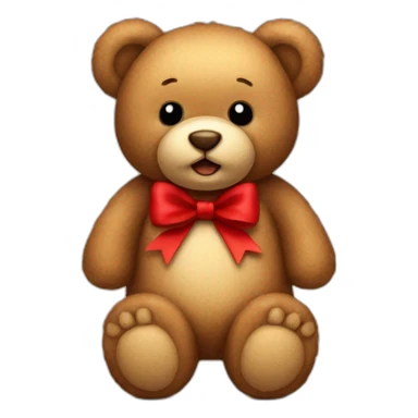 Teddy bear with red bow sticker