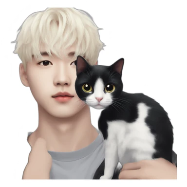 min yoongi with a black cat sticker
