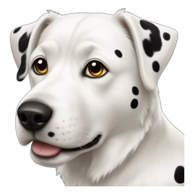 White dog with big black spots sticker