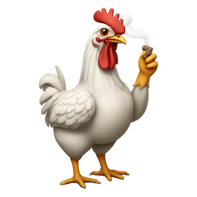 chicken smoking a j with crocs sticker