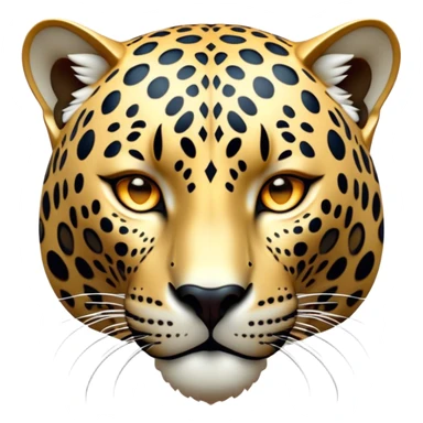 Cinematic Noble Jaguar Portrait Emoji, Poised and elegant, with a sleek, muscular build adorned with striking rosette patterns and intense, focused eyes, Simplified yet sharp and sophisticated features, highly detailed, glowing with a soft, wild luminescence, high shine, intelligent and graceful, stylized with an air of untamed nobility, focused and alert, soft glowing outline, capturing the essence of a watchful guardian that feels as though it could step out of the screen with effortless authority! sticker