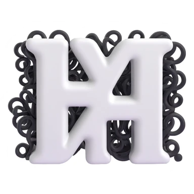 connected flowing BLK letters where all letters are joined together in one continuous design sticker