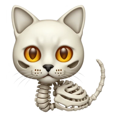 Cat skeleton sticker