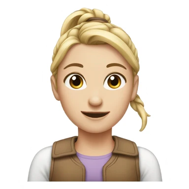 White girl with pony hair proud of her self sticker