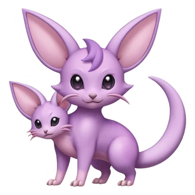 Pastel Glossy Smooth Soft Shiny Celestial Crescent Lunar Shiny Glossy Lumine Stellar Rattata-Noibat-Espeon-Purrloin-Fakemon-hybrid-creature (full body) sticker
