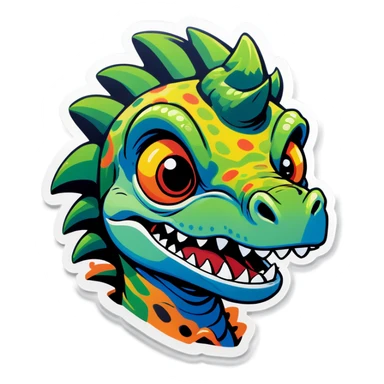 Dinosaur with eyebrows  sticker