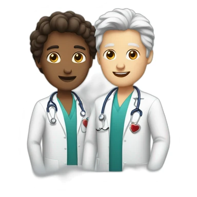 Two white doctors in love sticker