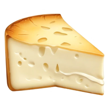 cinematic-realistic-brie-cheese-emoji,-featuring-a-creamy gooey center,-soft-ripened-cheese-with-a-delicate-rind-rendered-with-lifelike-detail-and-inviting,-natural-lighting. sticker