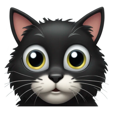 puffed up black cat sticker