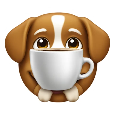 Dog with a coffee sticker