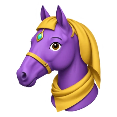 Purple horse wearing yellow scarf
 sticker
