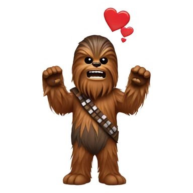 Chewbacca with heart hands sticker