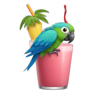 parrot in a smoothie sticker