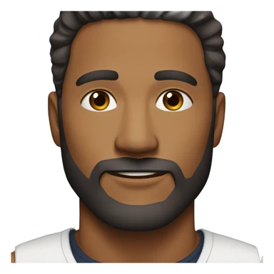 brown man with full beard, sharp jawline and medium hair sticker