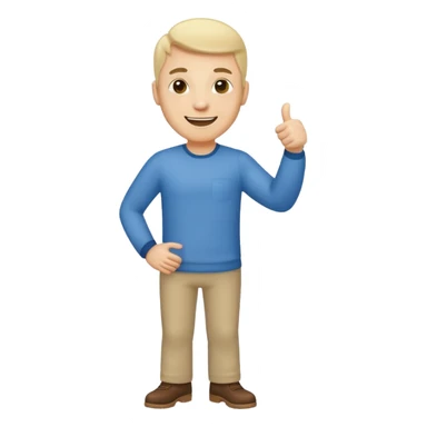 ligth man giving thumbs up full body sticker