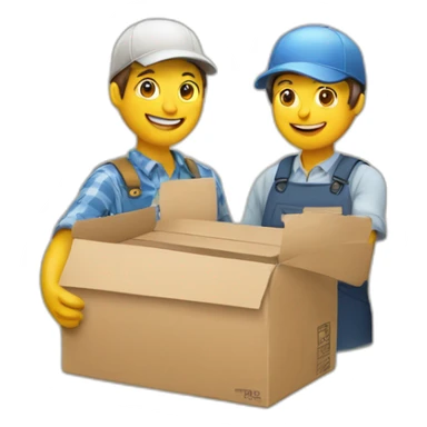 Two people handing over a carton, one for them is a farmer sticker