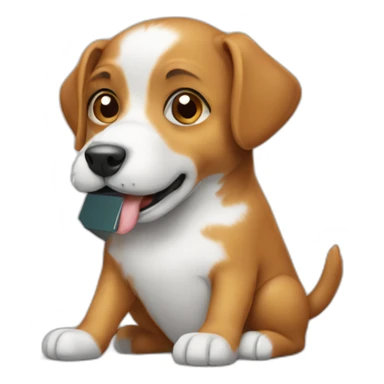 dog using calculator sticker