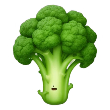 broccoli with a face sticker