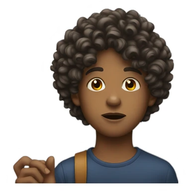 a young man with a curly hair cigarette in her mouth  sticker