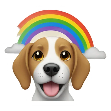 rainbow with dog sticker