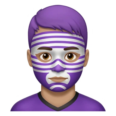 maak en emojie die paarse en witte streppen op zijn gezicht heeft want hij is een suporter van anderlecht sticker