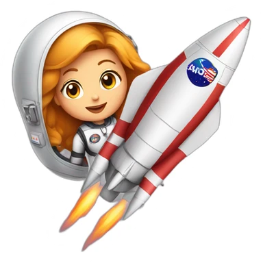 pom pro girl inside a rocket sticker