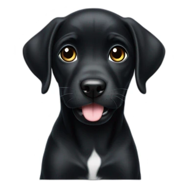 A very cute black labarador puppy with grey eyes sticker