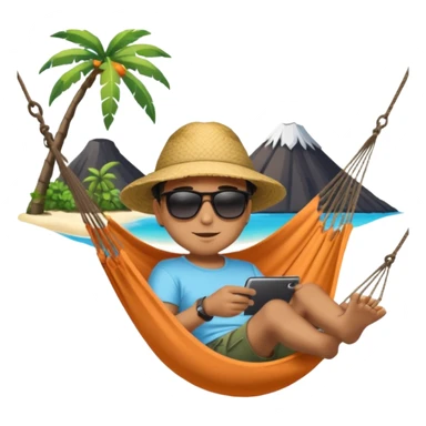 palm tree with hammock in Volcano Island sticker