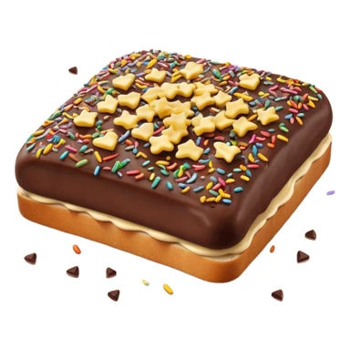 hagelslag-cinematic-realistic-hagelslag-treat-emoji,-depicted-as-crunchy-chocolate-sprinkles-scattered-on-a-slice-of-buttered-bread,-rendered-with-vivid-textures-and-playful,-inviting-lighting. sticker