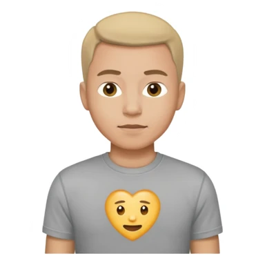 A man, shot from the center of his chest, but wearing a T-shirt, light skin tone sticker