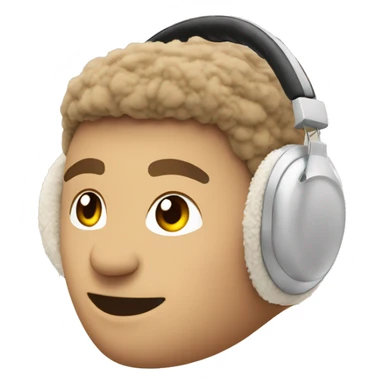 beige sherpa earmuffs sticker