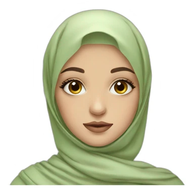 Ukrainian girl in hijab with makeup sticker