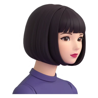 short bob haircut wig sticker