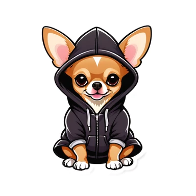 Chihuahua with hoodie  sticker