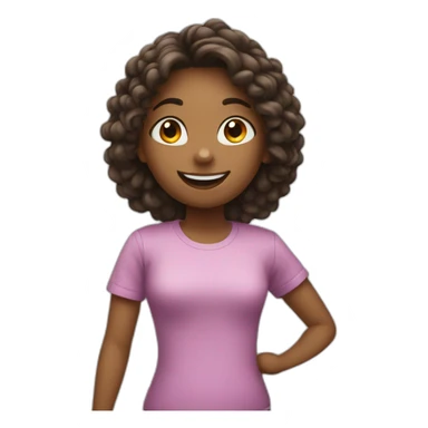 Girl saying Hi sticker