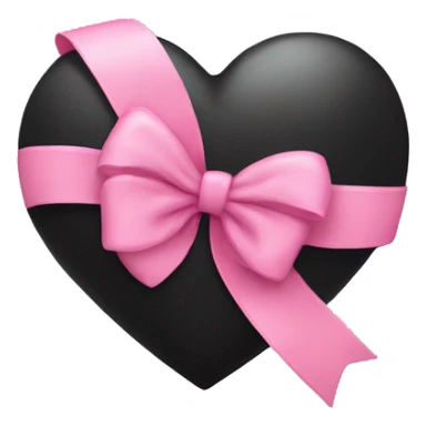 black heart with pink bow sticker