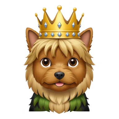 yorkshire terrier with a crown sticker