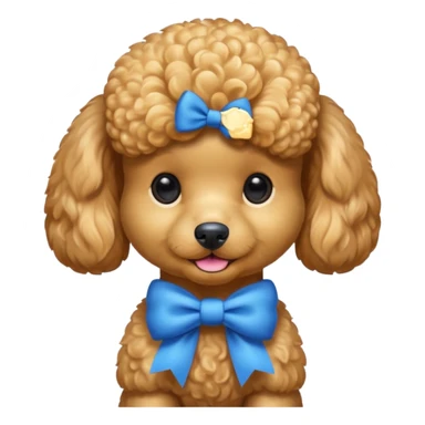 un barboncino maschio color miele piccolo con un fiocco celeste sticker