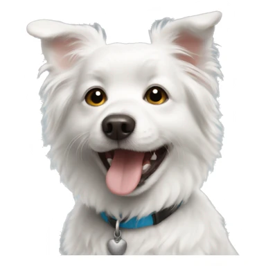 small white dog happy sticker