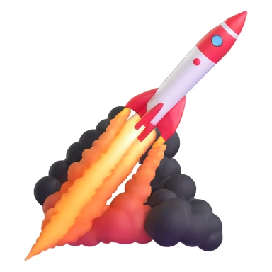 fast rocket with speed trail sticker