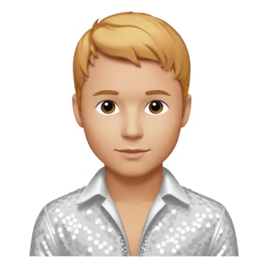 Brian Littrell from Backstreet Boys with reddish blonde hair, white sequin outfit sticker