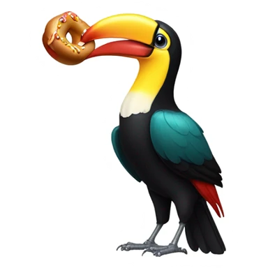 Toucan eating hot dogs sticker
