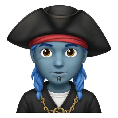 Un pirate uniquement bleu et noir sticker