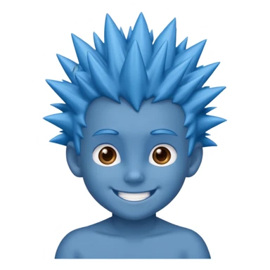 blue spiky haired kid  sticker