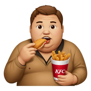 A fat guy eating kfc  sticker
