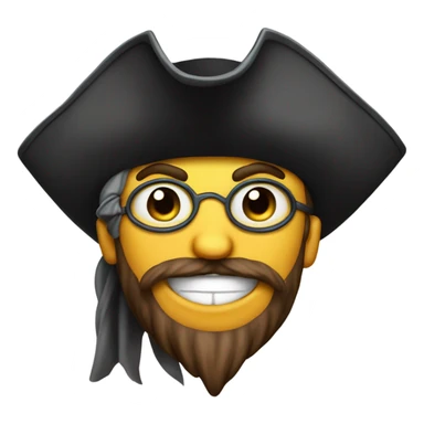 smiling pirate, 2D, flat sticker