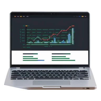 open laptop showing a pitch deck sticker