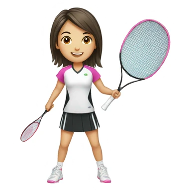 Girl badminton sticker